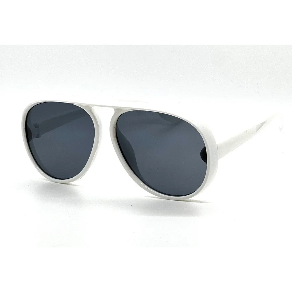Men Sunglasses White Frame Round Lens Fashion Elegant UV400 Protection Gafas New